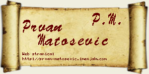 Prvan Matošević vizit kartica